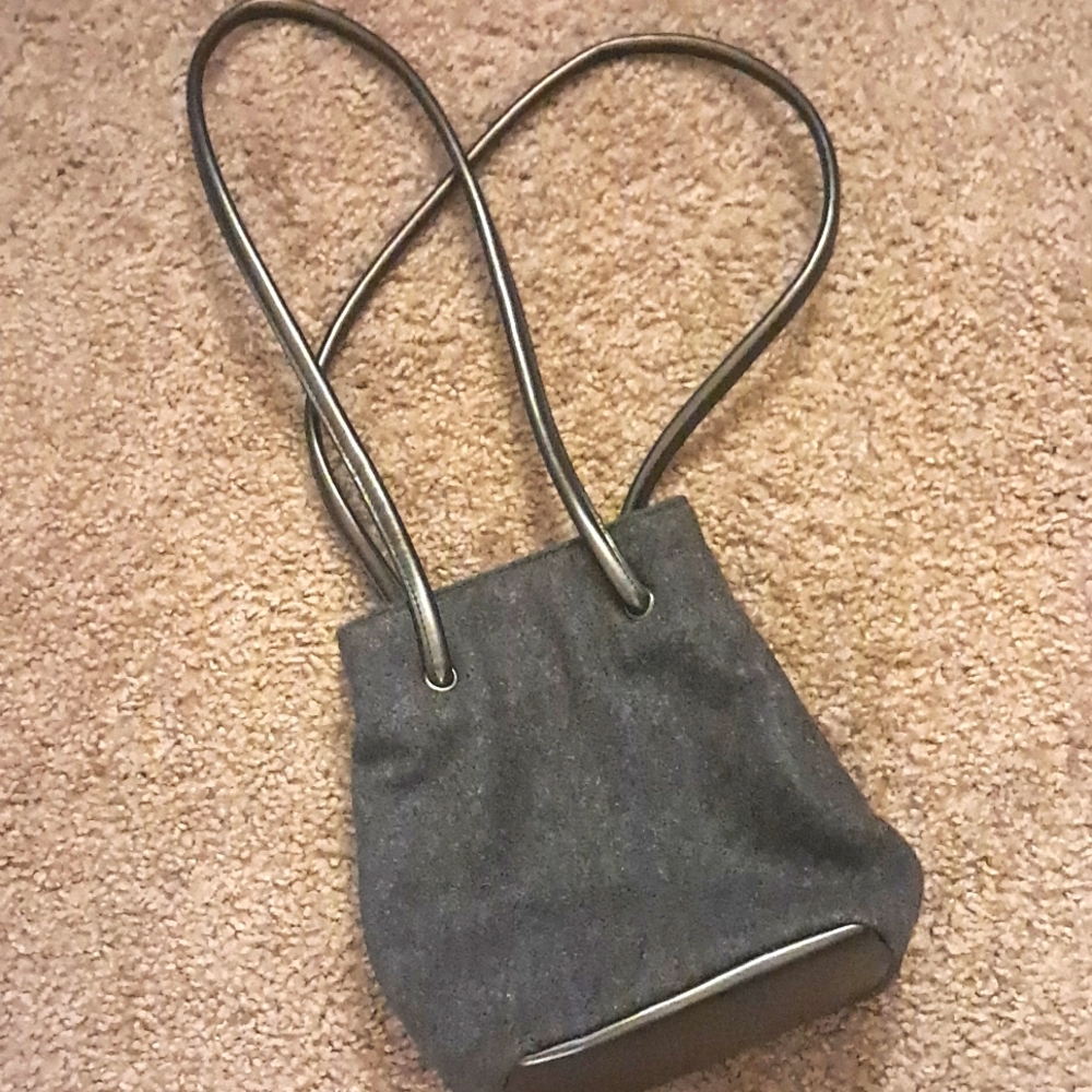 Hasting & Smith Vintage Wool Shoulder Bag. Dark Gray